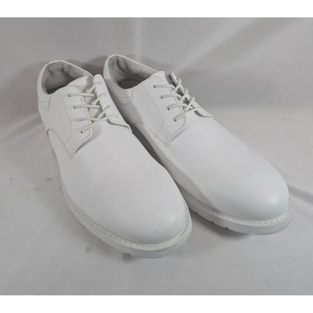 Propet MDX002L Men's 10.5H White Full Grain Leather Oxford Shoe Uniform Service